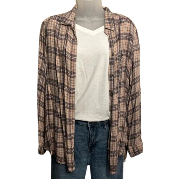 Tan Flannel Button Down - Picture 1 of 5